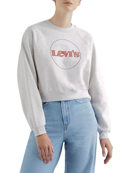 Jeans Sweat Levis Femme Gris Sweat Levis Raglan Vintage Gris Pour