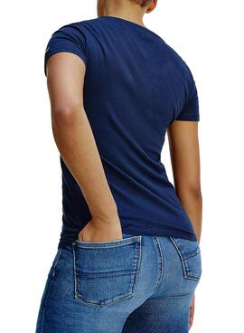 T-Shirt Logo Tommy Jeans Essential Bleu marine Femme