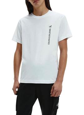T-Shirt Calvin Klein Vertical Blanc pour Homme
