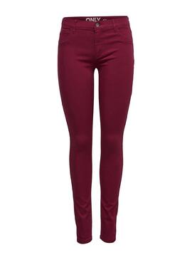 Only Pantalon Rain Grenat