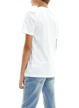 T-Shirt Logo hybride Calvin Klein Blanc pour Garçon