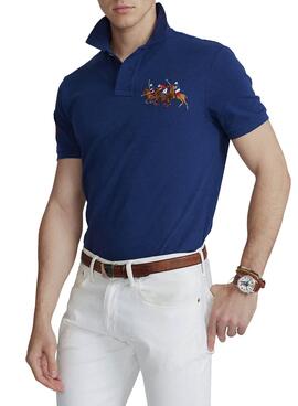 Polo Polo Ralph Lauren Triple Cheval Bleu Homme