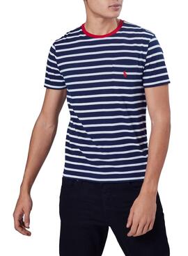 T-Shirt Polo Ralph Lauren Rayures Bleu pour Homme