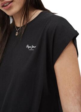 T-Shirt Pepe Jeans Bloom Noir pour Femme