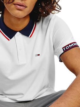 Polo Tommy Jeans Detail Blanc pour Homme
