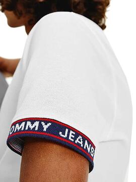 Polo Tommy Jeans Detail Blanc pour Homme