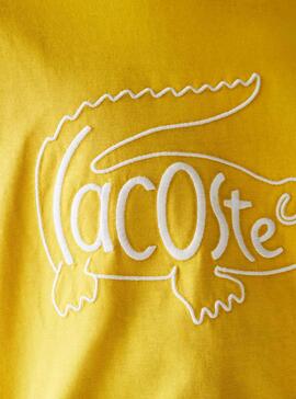 T-Shirt Lacoste Logo Overside Jaune Homme