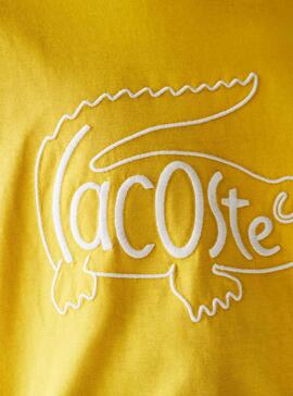 T-Shirt Lacoste Logo Overside Jaune Homme