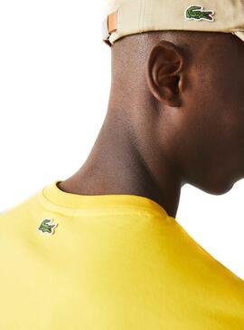 T-Shirt Lacoste Logo Overside Jaune Homme