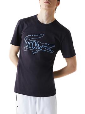 T-Shirt Lacoste Logo Overside Bleu marine Homme