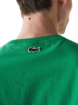 T-Shirt Logo Lacoste Overside Vert pour Homme