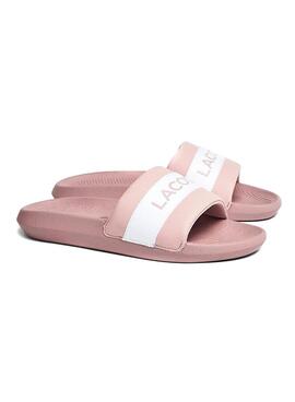 Flip flops Lacoste Croco Slide Rose pour Femme