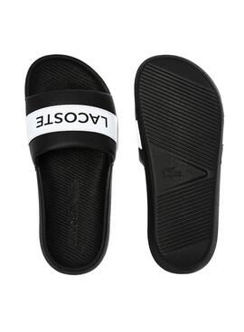 Flip flops Lacoste Croco Slide Noir pour Femme