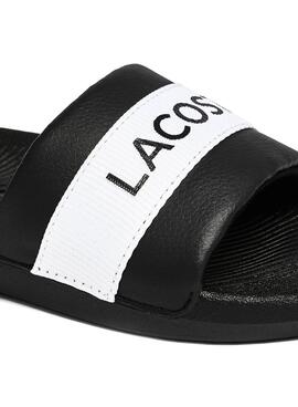 Flip flops Lacoste Croco Slide Noir pour Femme