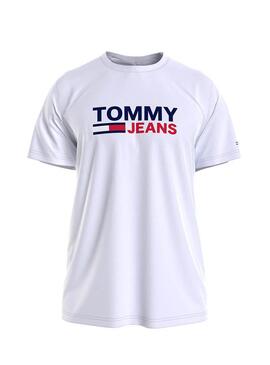 T-Shirt Tommy Jeans Corp Logo Blanc pour Homme