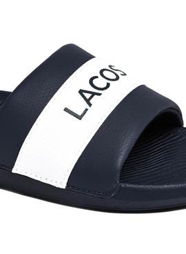 Flip flops Lacoste Croco Slide Bleu marine Homme Femme