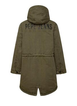 Parka Pepe Jeans Dave Vert pour Garçon