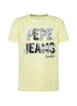 T-Shirt Pepe Jeans Cayden Jaune pour Garçon