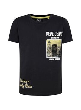 T-Shirt Pepe Jeans Conrad Noire pour Garçon