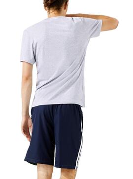 T-Shirt Logo Lacoste 3D Gris pour Homme