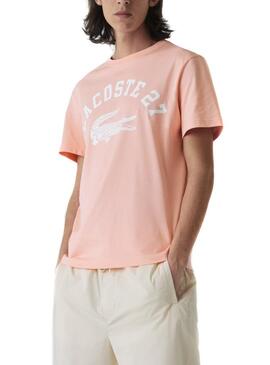 T-Shirt Lacoste 27 Rose pour Homme