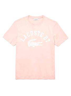 T-Shirt Lacoste 27 Rose pour Homme