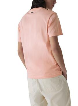 T-Shirt Lacoste 27 Rose pour Homme