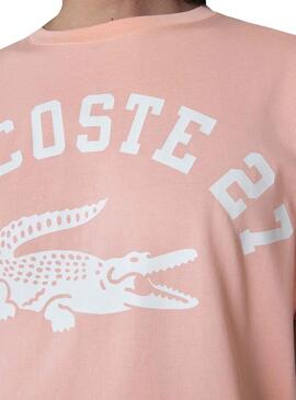 T-Shirt Lacoste 27 Rose pour Homme