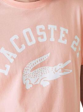 T-Shirt Lacoste 27 Rose pour Homme