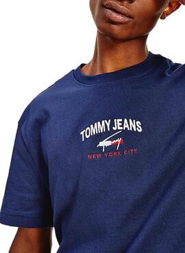 T-Shirt Tommy Jeans Timeless Bleu marine pour Homme