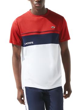 T-Shirt Lacoste Sport Respirant Rouge Homme