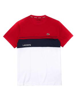 T-Shirt Lacoste Sport Respirant Rouge Homme