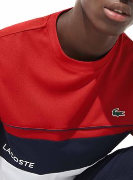 T-Shirt Lacoste Sport Respirant Rouge Homme