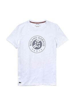 T-Shirt Lacoste Roland Garros Blanc pour Homme
