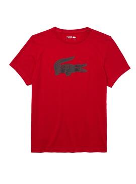 T-Shirt Lacoste Sport Logo 3D Rouge pour Homme
