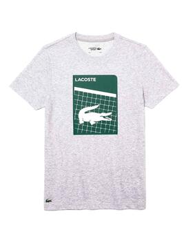 T-Shirt Lacoste Graphic 3D Gris pour Homme