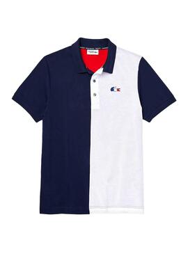 Polo Lacoste Olympics Bleu marine pour Homme