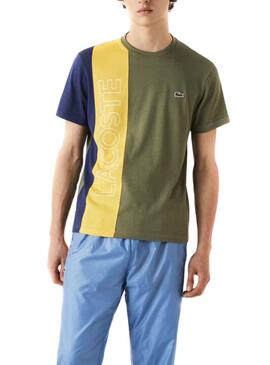 T-Shirt Lacoste Couleur Block Vert pour Homme