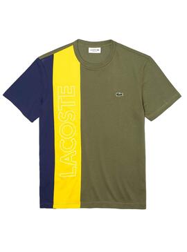 T-Shirt Lacoste Couleur Block Vert pour Homme