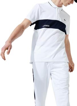 Polo Lacoste Sport Couleur Block Blanc pour Homme