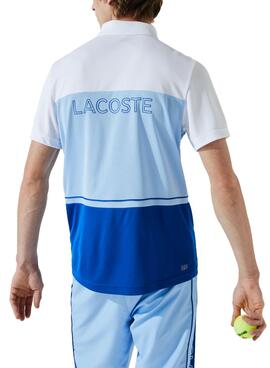 Polo Lacoste Sport Piqué Block Bleu pour Homme