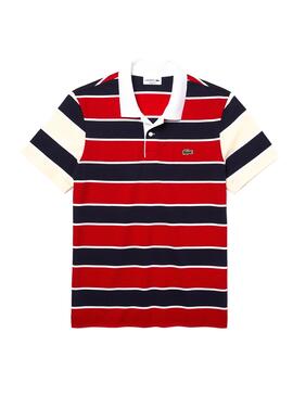 Polo Lacoste Knitted Rouge pour Homme