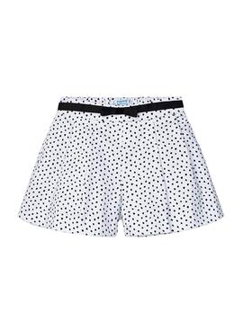 Short Mayoral Topos Blanc Noire pour Fille