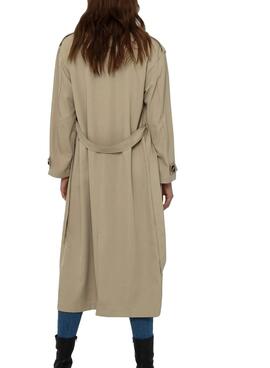 Trench-coat Only Line X-Long Beige pour Femme