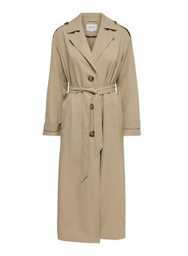 Trench-coat Only Line X-Long Beige pour Femme