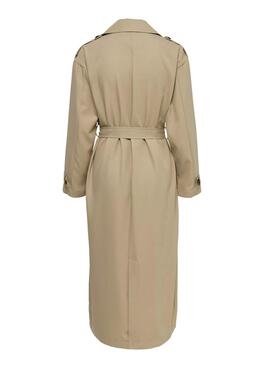 Trench-coat Only Line X-Long Beige pour Femme