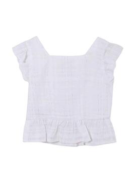 Chemisier Mayoral Lurex Boutons Blanc pour Fille