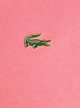 Sweat Lacoste Live Coupe ample Capuche Rosa