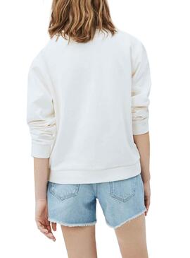 Sweat Pepe Jeans Betsy Blanc pour Femme
