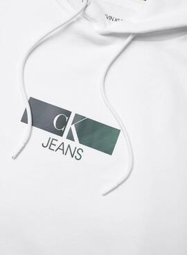 Sweat Calvin Klein Iridescent Blanc Homme